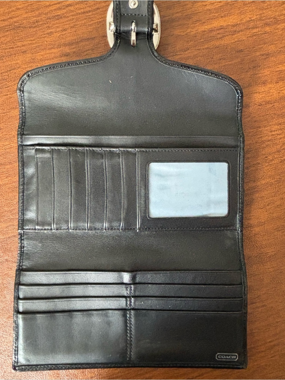 Coach Black Signature Long Wallet - Picture 5 of 10
